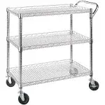 Seville Classics 3-Shelf UltraZinc Commercial Utility Cart