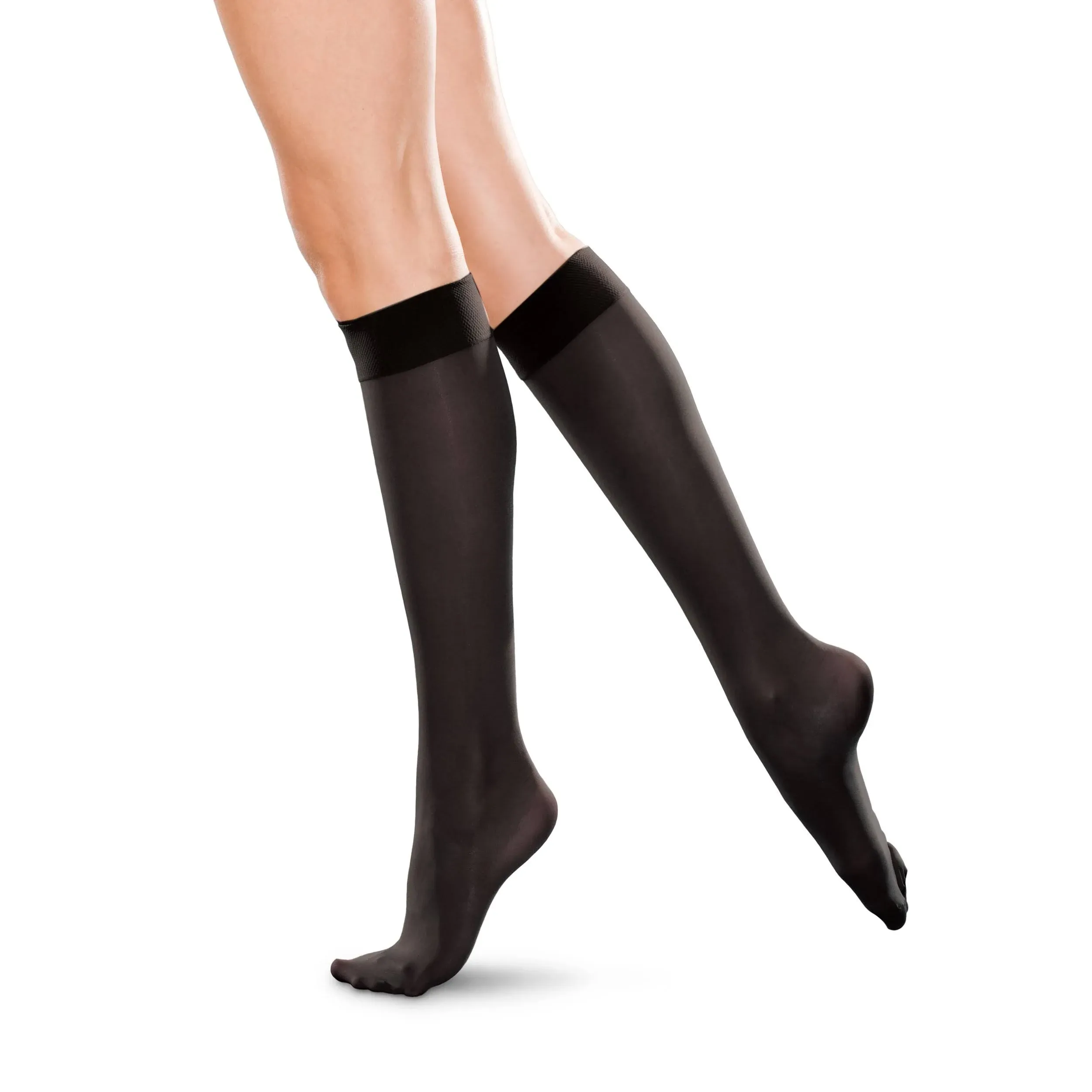 Therafirm Light Knee High Stockings 10-15 mmHg, Medium / Black