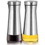 Aelga Olive Oil And Vinegar Dispenser Bottle Set 2 Pack Elegant Stainless Steel