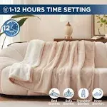 Westinghouse Electric Blanket Heated Blanket | 10 Heating Levels & 1 to 12 Hours Heating Time Settings | Flannel to Sherpa Reversible 62x84 Twin