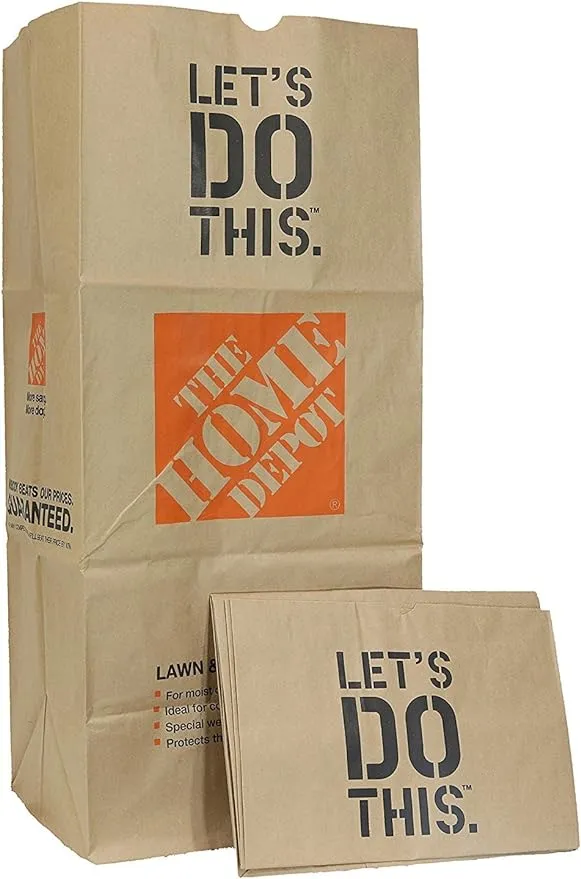 The Home Depot 49022 Heavy Duty Brown Paper Lawn and Refuse Bags for Home and Garden 30 Gal (Pack of 5)