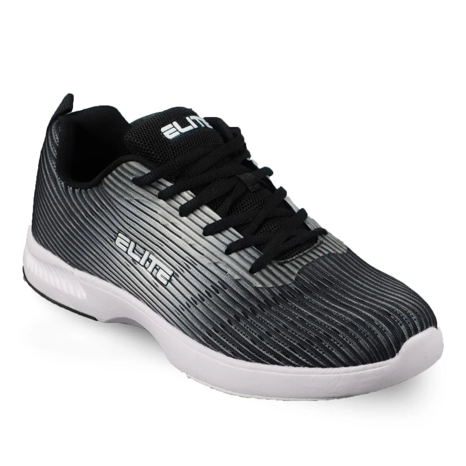 ELITE Men's Wave Bowling Shoes - Lightweight, Breathable Knitted Uppers, Universal Soles