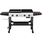 Royal Gourmet GAS 4-Burner Portable Flat Top Grill and Griddle Combo with Folding Legs, 48,000 BTU, for Outdoor Cooking, GD403