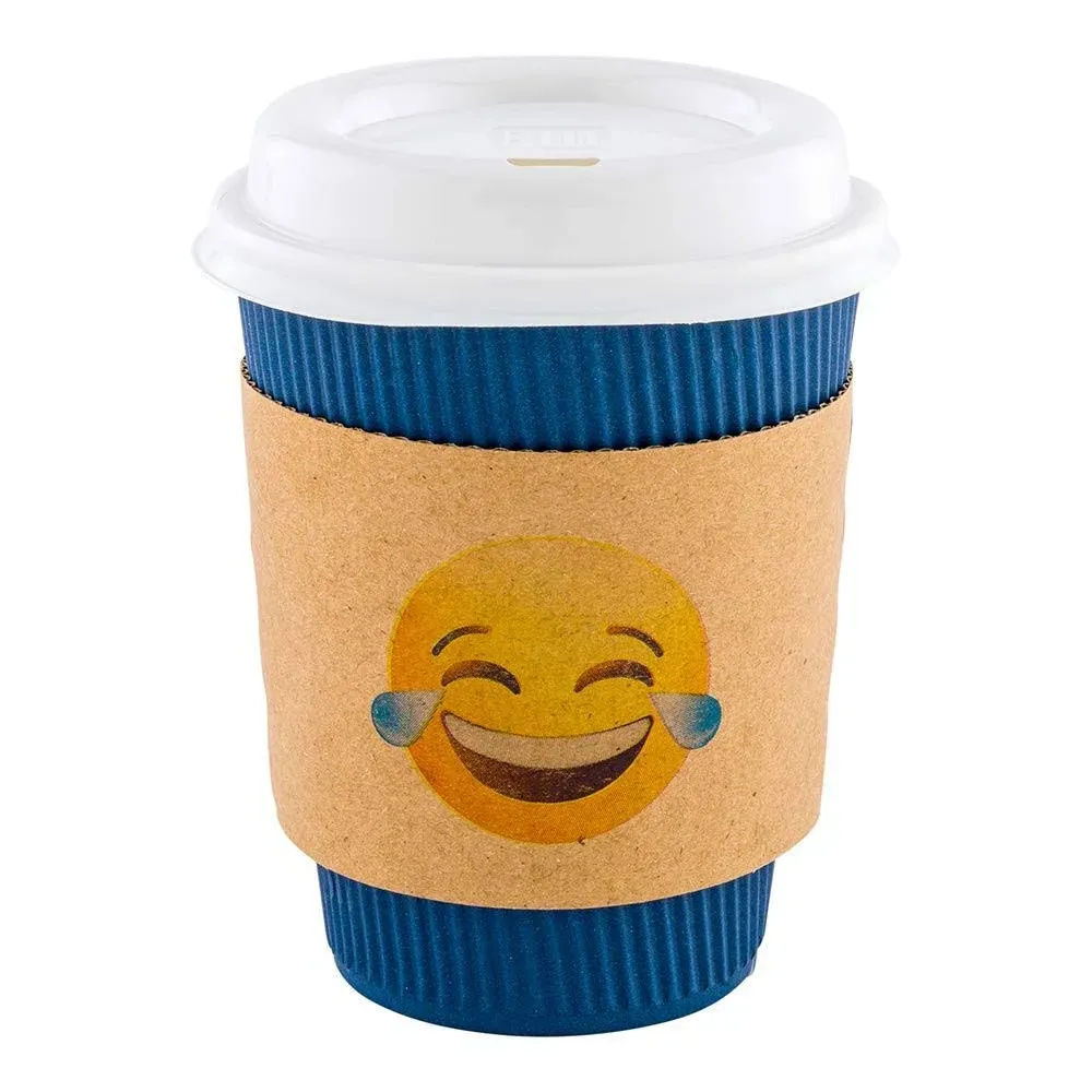 Restpresso Kraft Paper Crying Laughing Emoji Coffee Cup Sleeve - Fits 12 / 16 ...