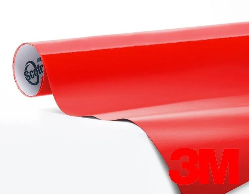 3M 1080 Gloss Hot Rod Red Air-Release Vinyl Wrap Roll 12ft x 5ft