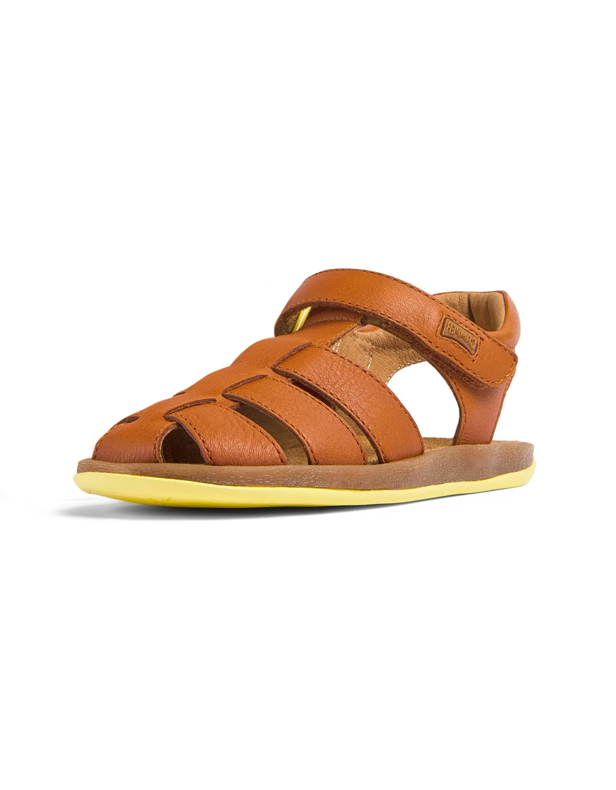 Camper Kids Bicho Brown Leather Fisherman Sandals