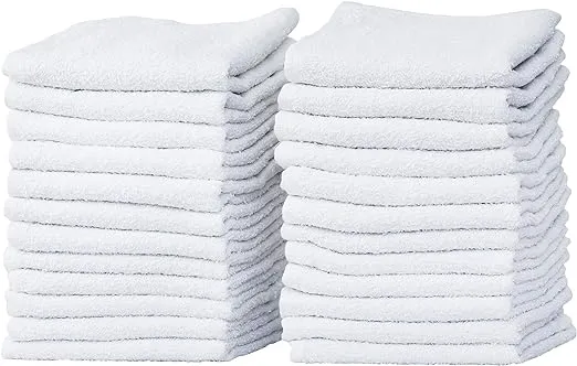 Pacific Linens 24-Pack White 100% Cotton Towel Washcloths