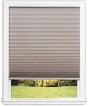 Easy Lift Cut-to-Size Natural Cordless Room Darkening Fabric Pleated Shades 48 in. W x 64 in. L