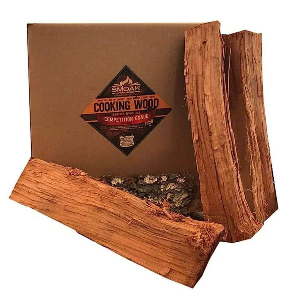 Smoak Firewood 16inch Length Premium Cooking Wood & Firewood Logs – Used for Grills, Smokers, Pizza ovens, stoves, firepits or fireplaces – USDA Certified Kiln Dried (Cherry – 60-70lbs 16inch Wood)