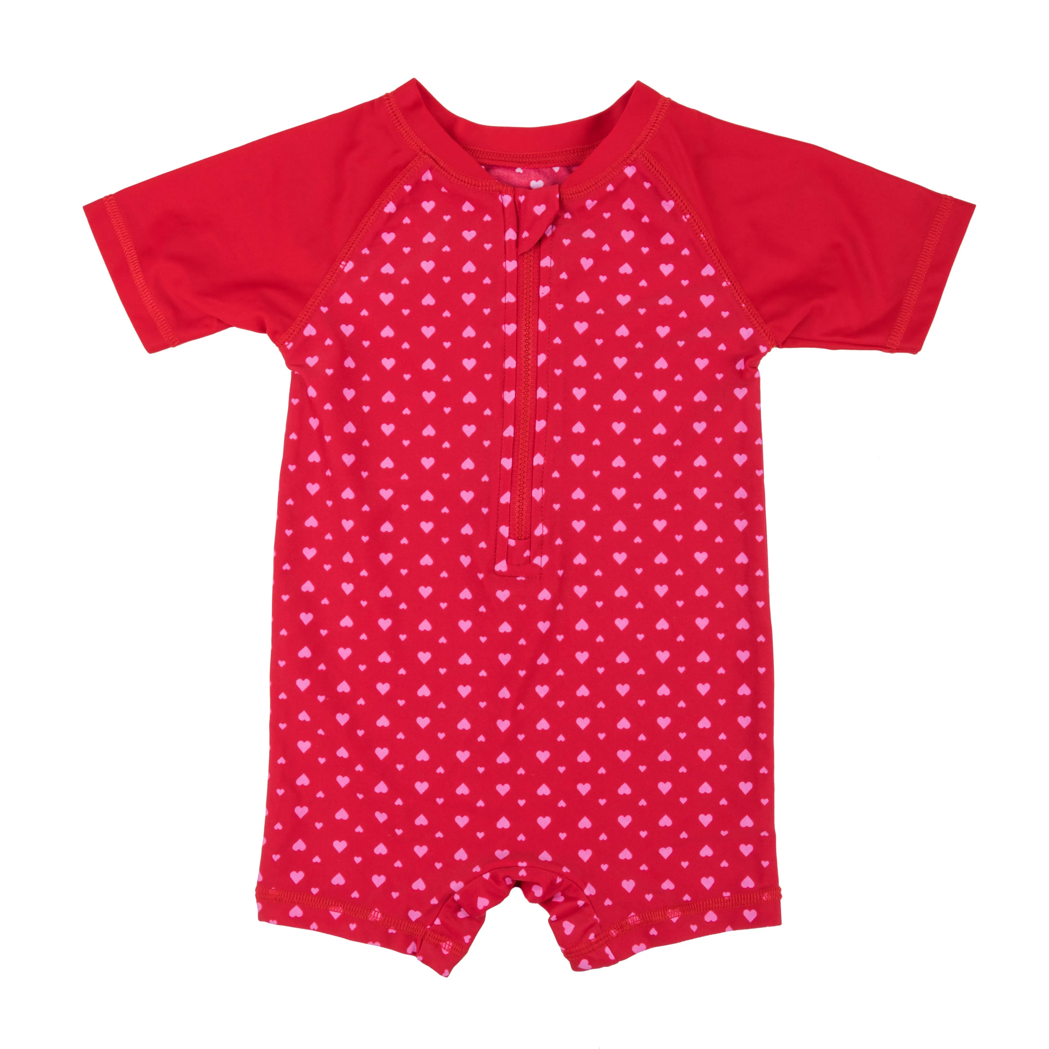 Leveret Baby One Piece Rashguard - Hearts - 6-12 Months