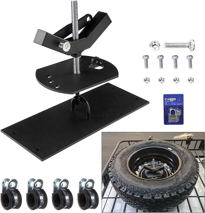 Wztepeng Roof Racks Car Exterior Accessories Spare Tire Carriers Work for Spare Tires Up to 35"