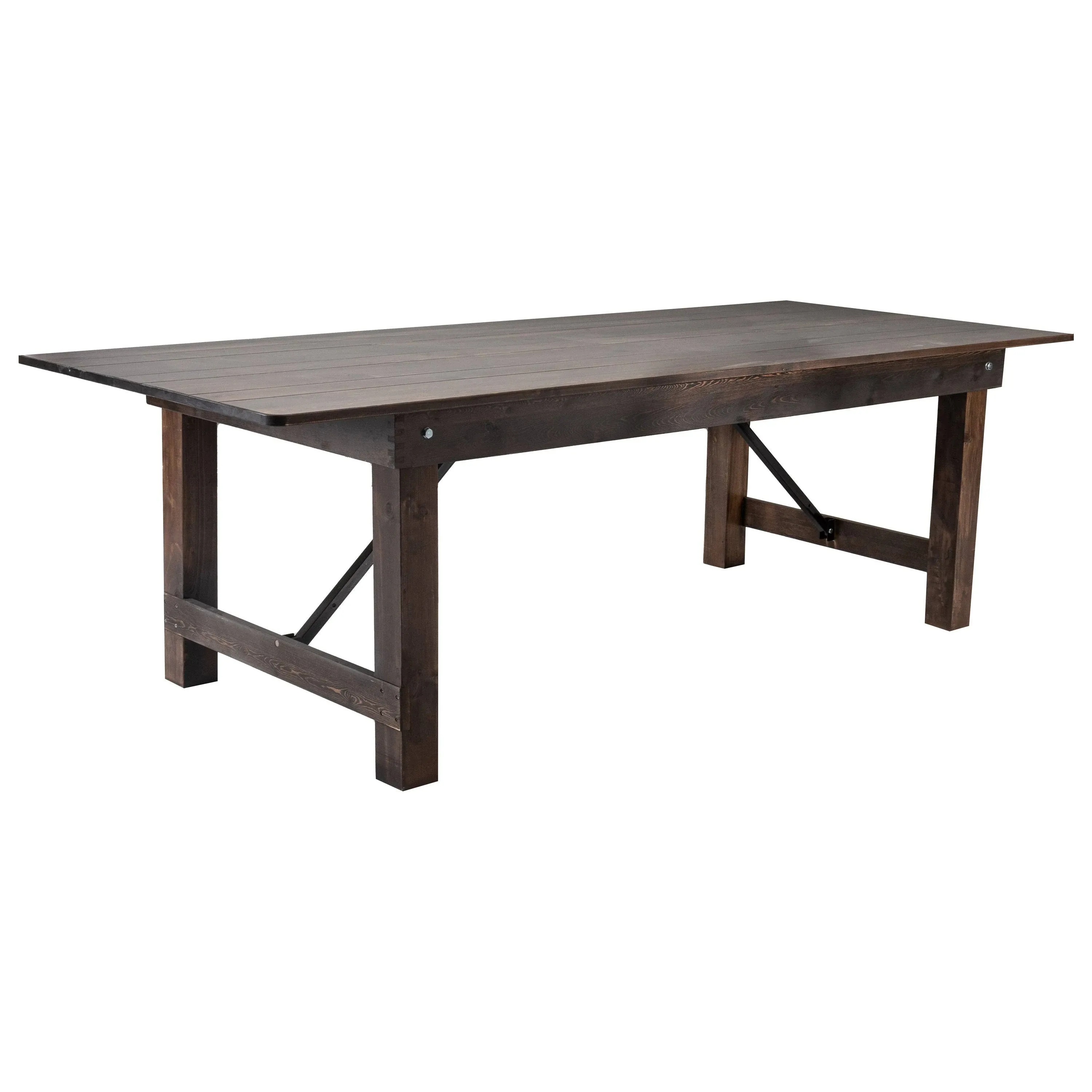 Flash Furniture Hercules 40" Rectangular Antique Rustic Solid Pine Folding Farm Table XA-F