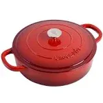 Crock Pot Artisan 5 Quart Enameled Cast Iron Braiser Pan - Sapphire Blue