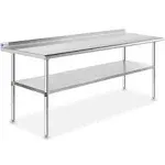 GRIDMANN 72" x 24" Stainless Steel NSF Commercial Kitchen Prep Work Table w/ Backsplash