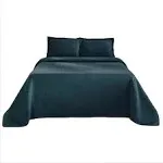 Superior Cotton Basket Bedspread 3 Piece Set, King, Deep Sea