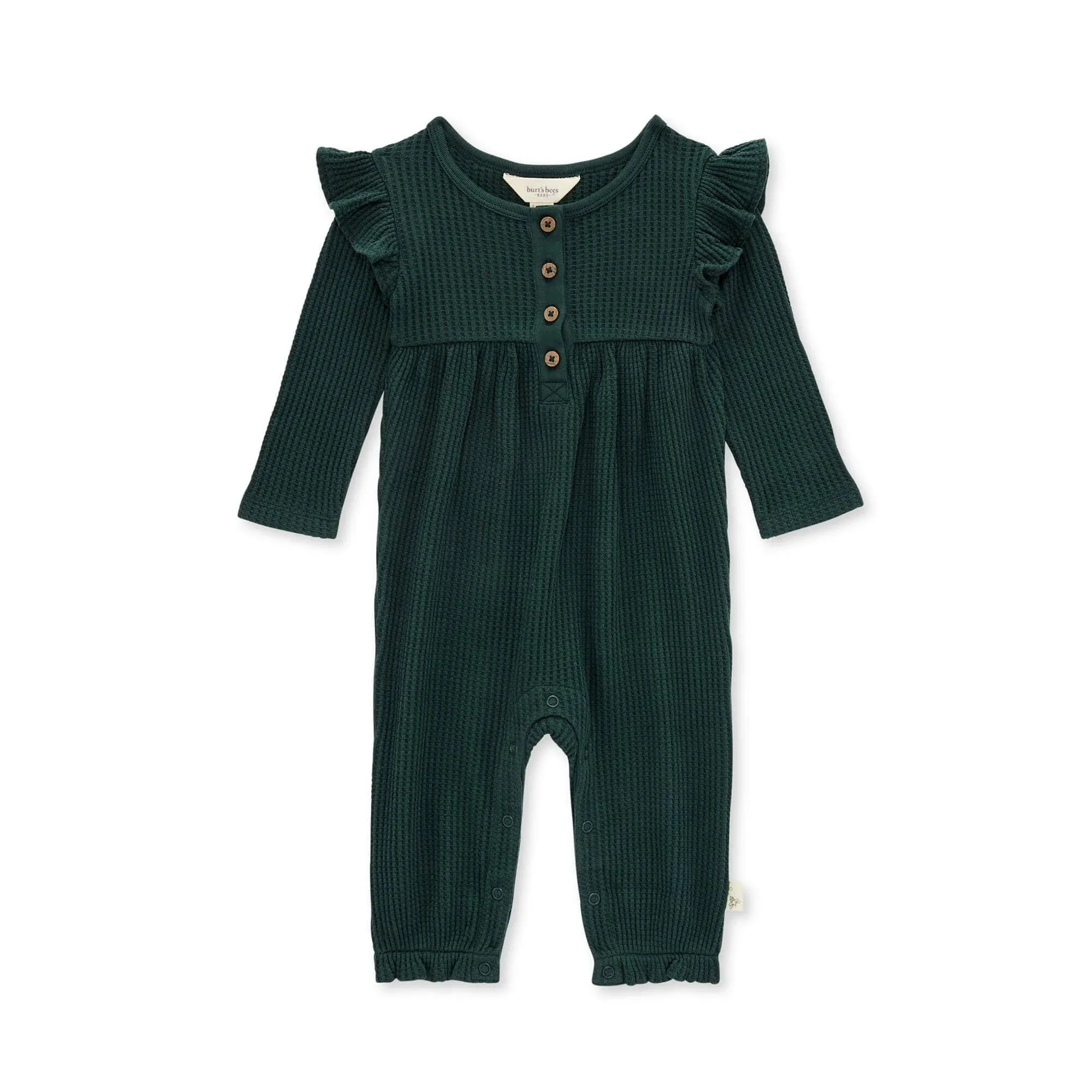 Burt's Bees Baby - Ruffle Thermal Jumpsuit Size 12 Months