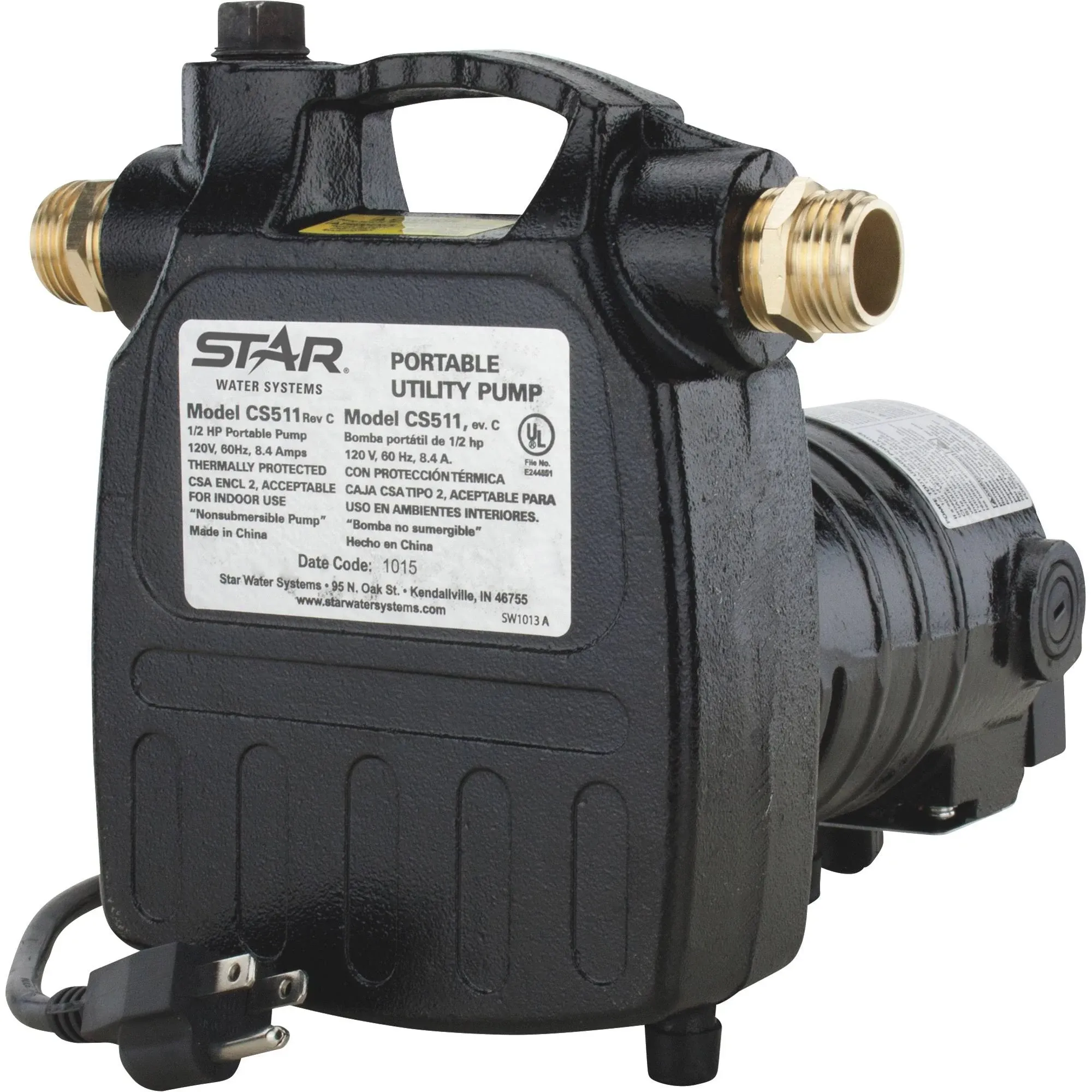 Star Water Systems Cs511 1/2 HP Cast Iron Transfer Pump