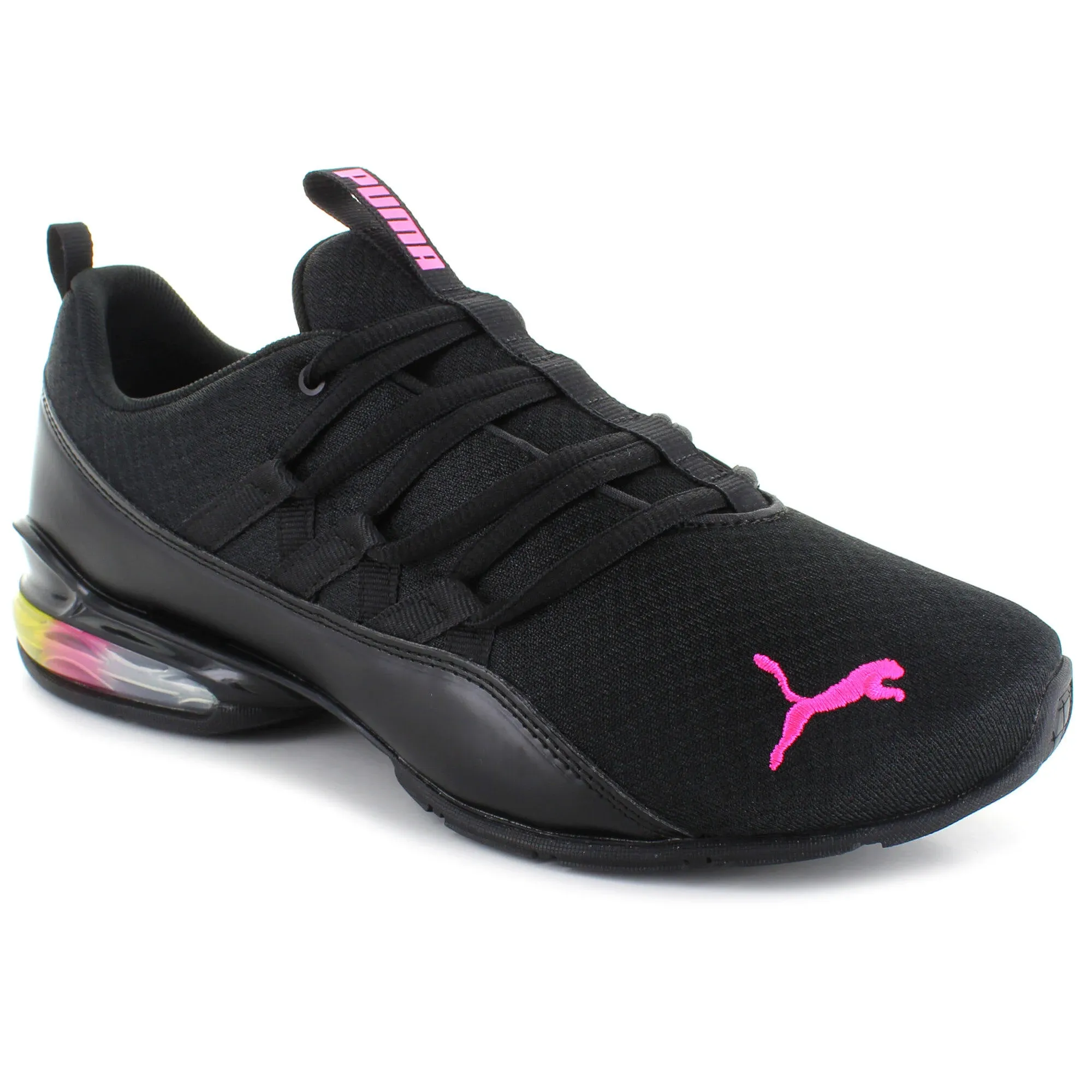 Size 8.5 Women&#039;s PUMA Riaze Prowl Sneakers 194482-01 Black/Riaze Prowl/Rainbow