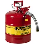 Justrite 5 Gallon Red Safety Can Type II AccuFlow 5/8" Hose 7250120