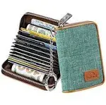 FurArt Credit Card Wallet, Zipper Card Cases Holder for Men Women, RFID Blocking, Keychain Wallet, Compact Size