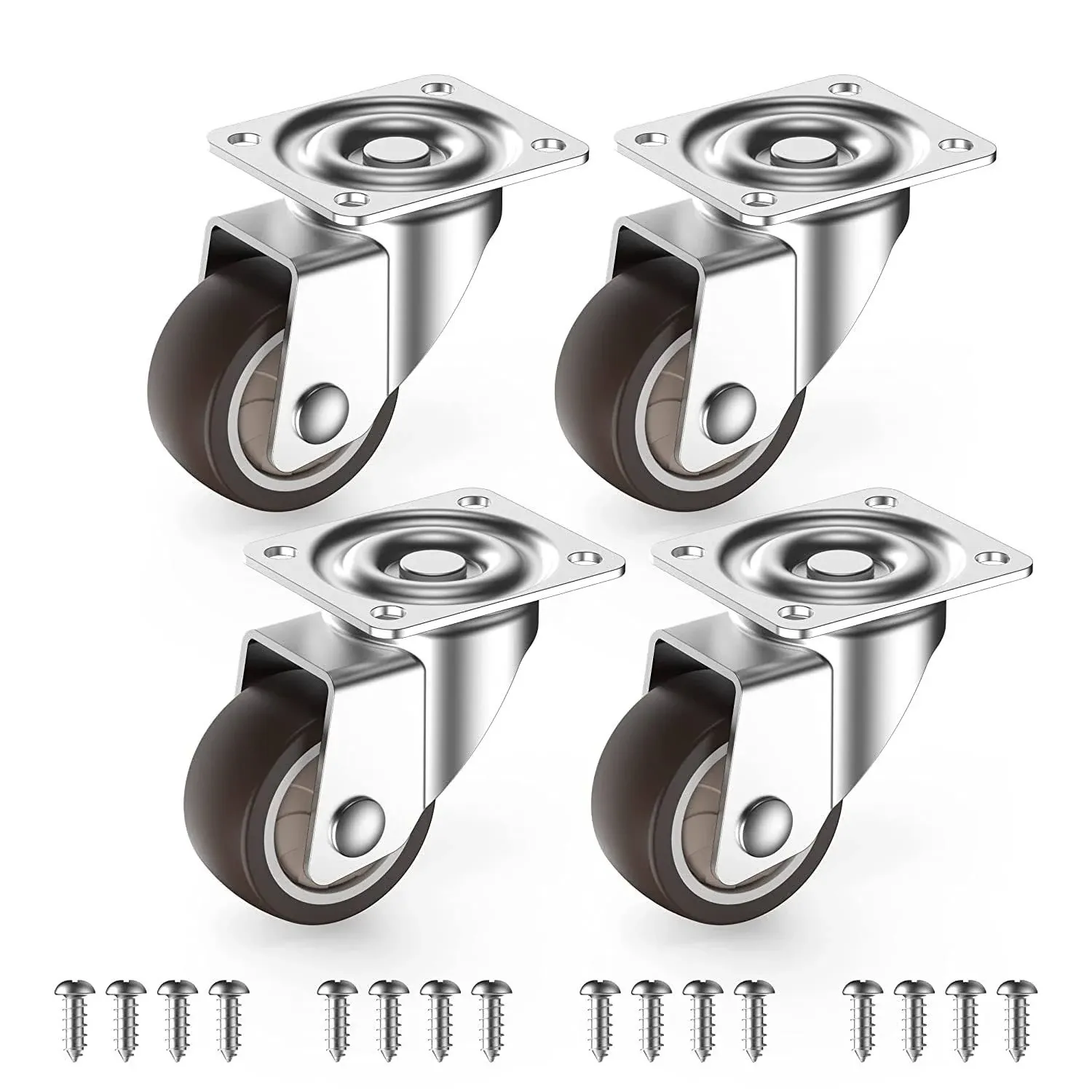 1 inch Small Caster Wheels for Furniture Small Casters Set of 4 Total Capacit...