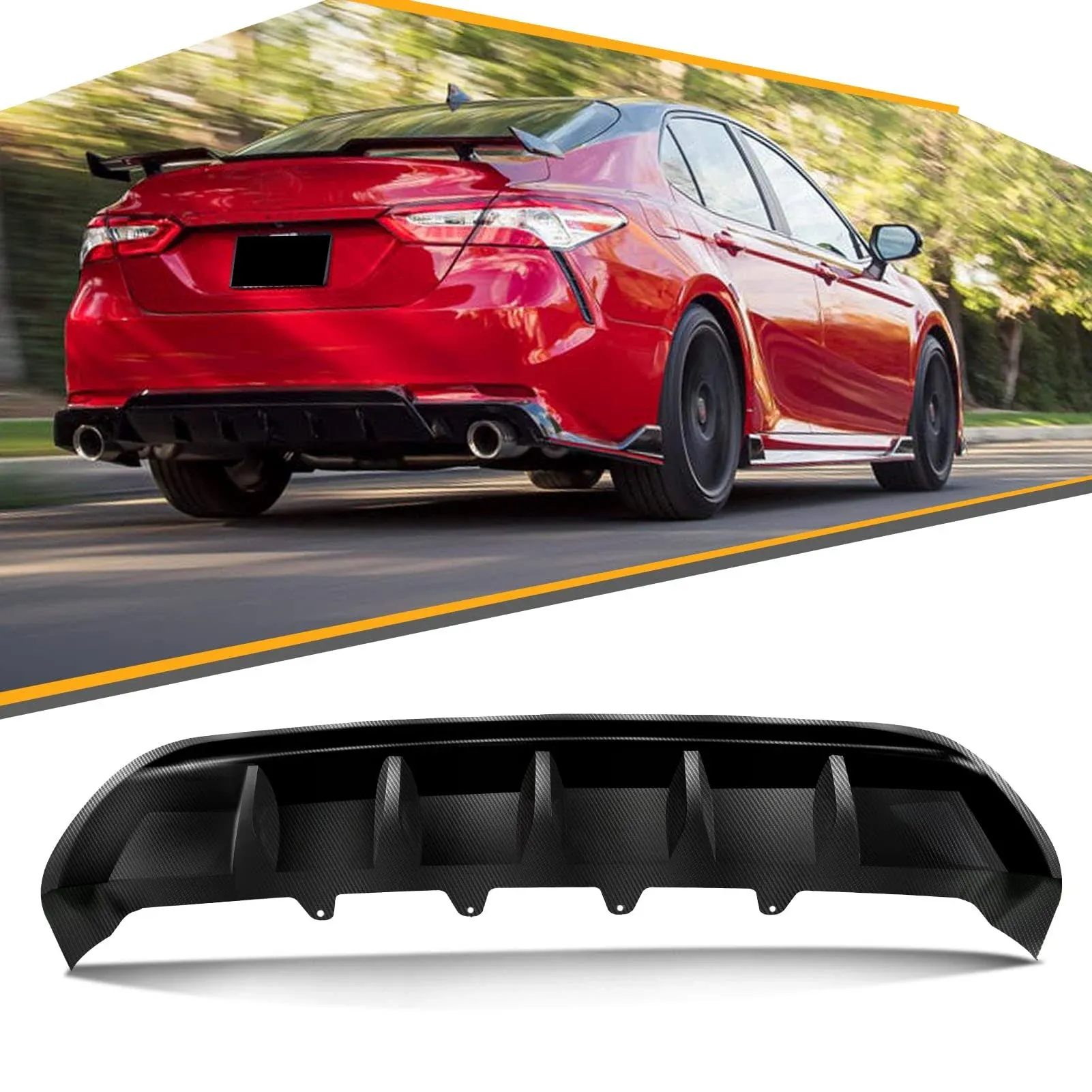 Rear Lip Bumper Valance Diffuser Compatible with 2018-2023 Camry SE XSE GT