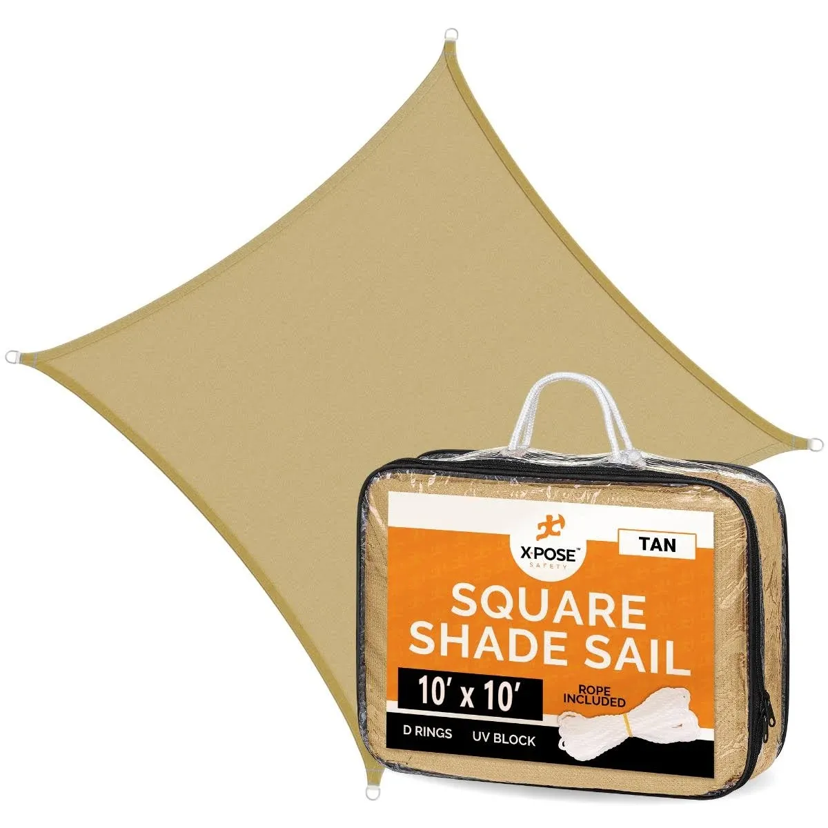 "Sun Shade Sail 10' x 10' - Tan Square"