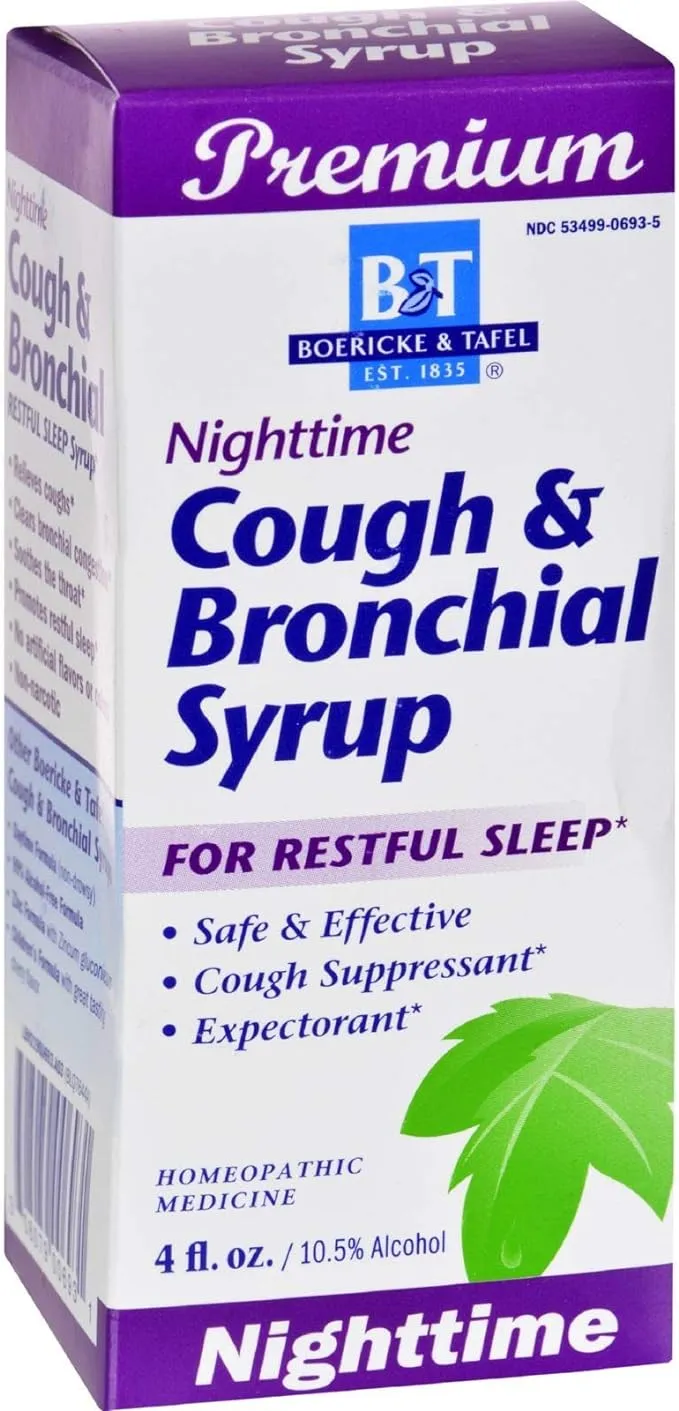 Boericke & Tafel Cough and Bronchial Syrup Nighttime - 4 fl oz