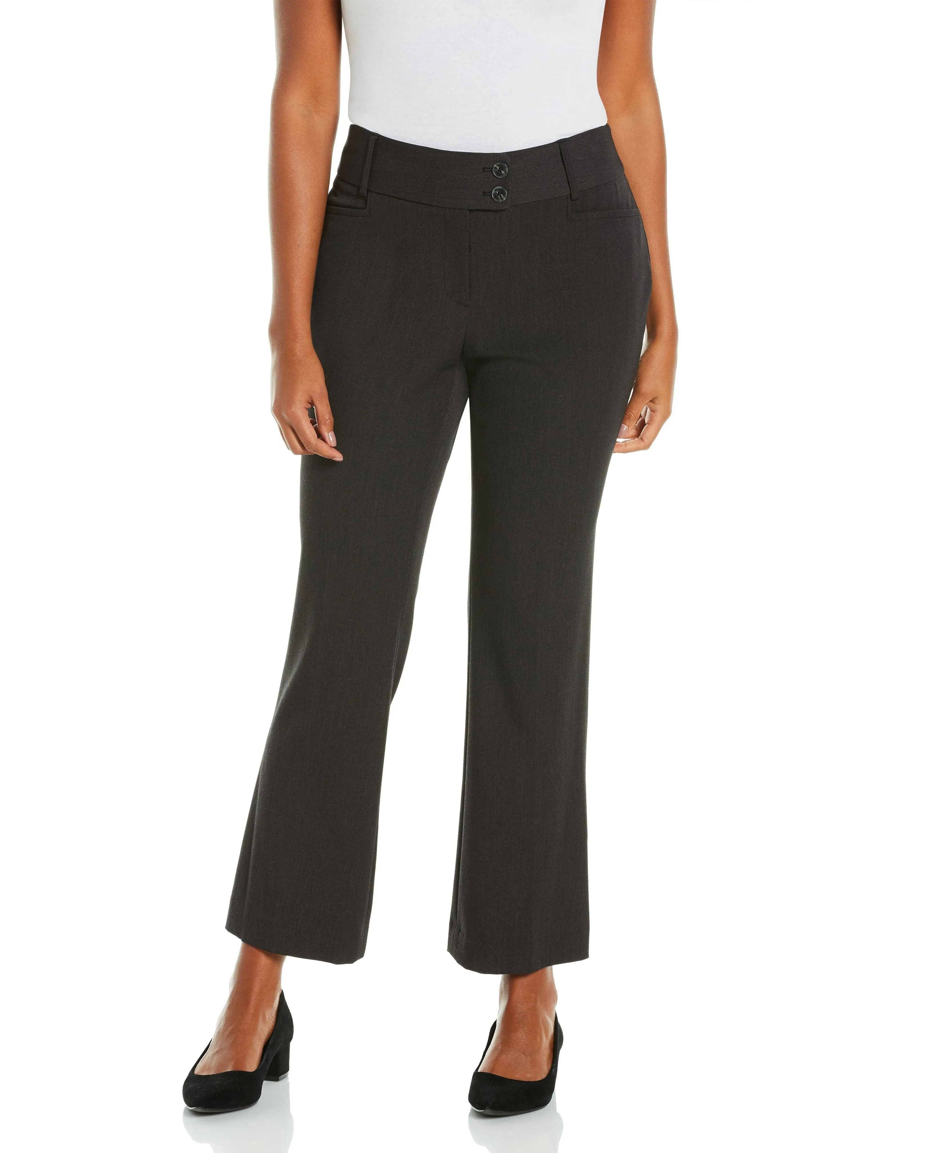 Rafaella Women's Curvy Fit Gabardine Bootcut Dress Pants (Size 4-14 Petite)