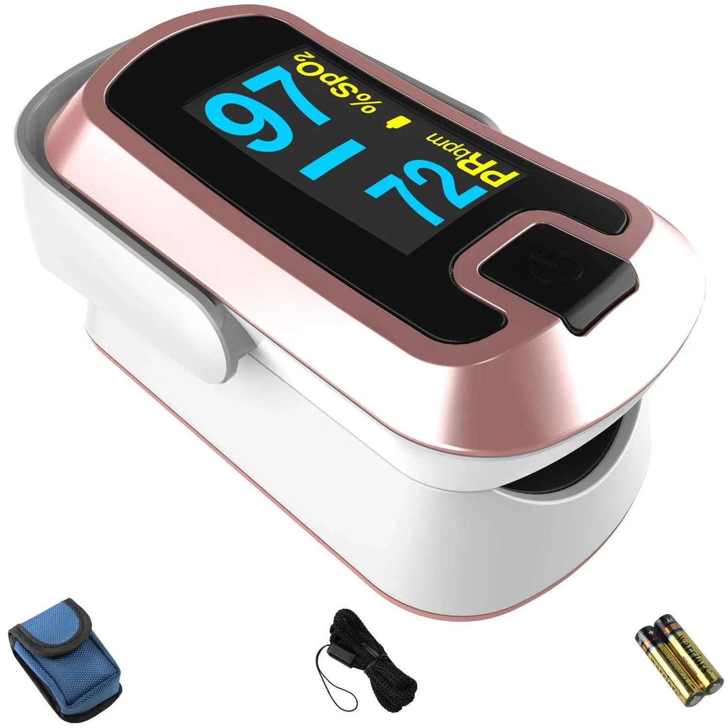 Mibest OLED Finger Pulse Oximeter O2 Meter - White/Black