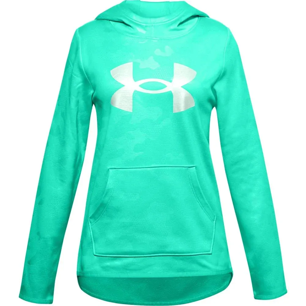 Under Armour girls NEW mint green print hoodie Sz L thin fleece interior