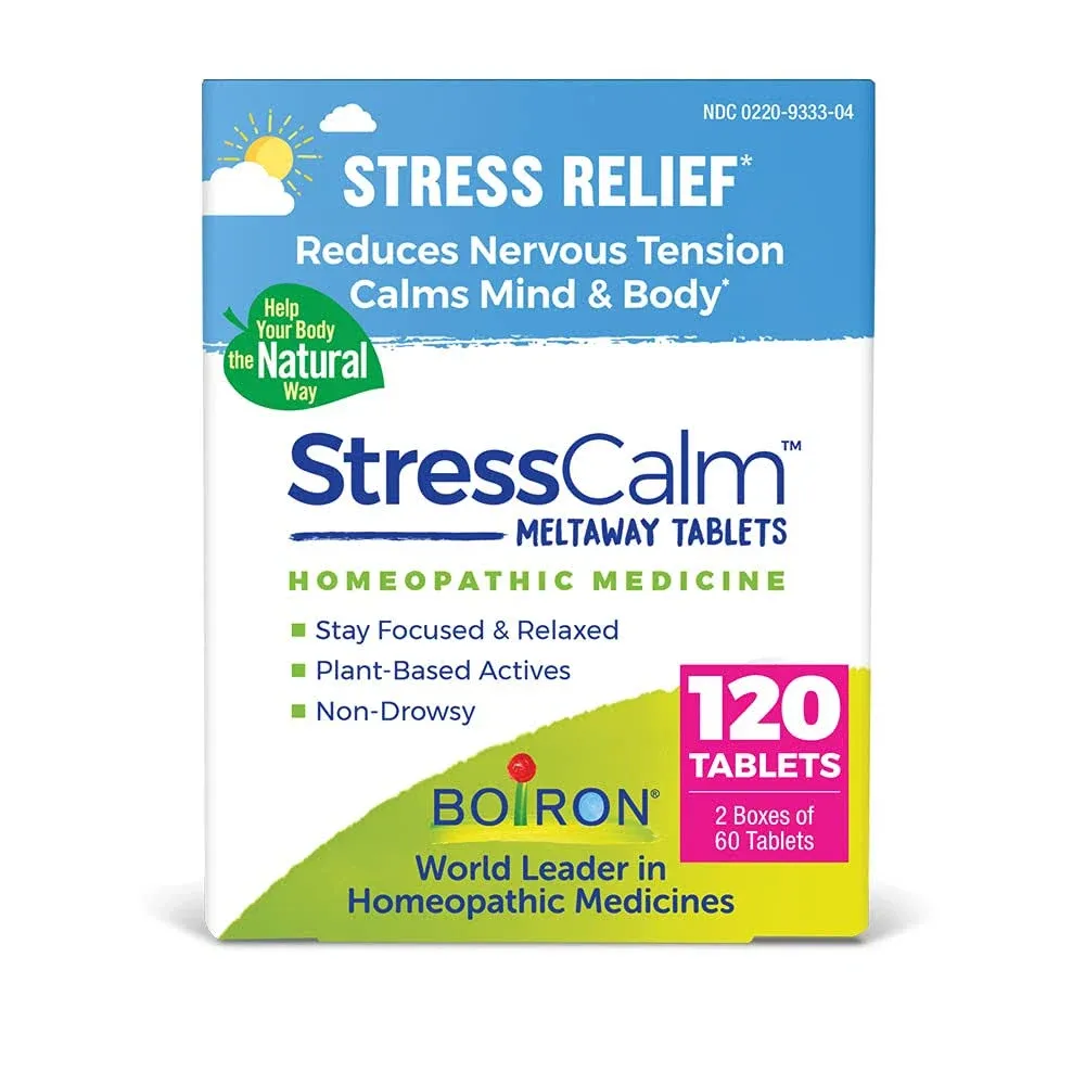 Boiron Stresscalm Tablets 120 Count, (2, 60 Count Boxes)