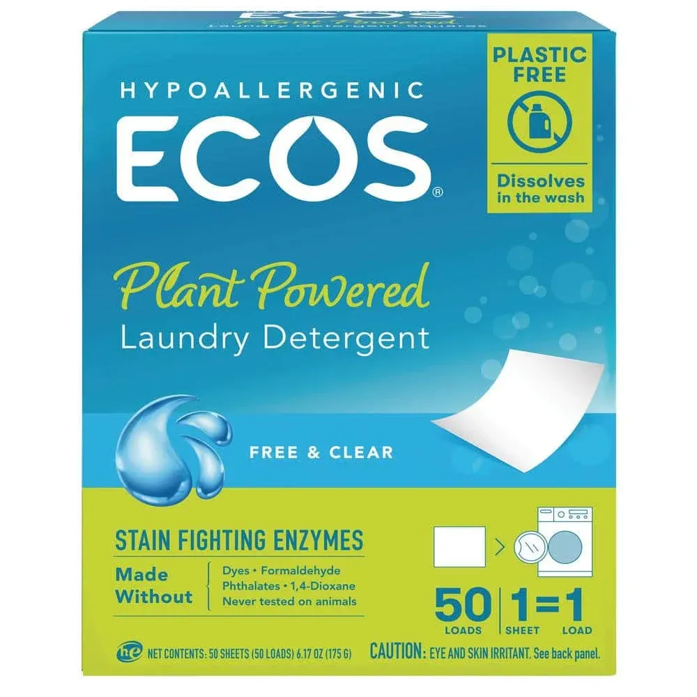 Ecos Plastic-Free Laundry Detergent Sheets