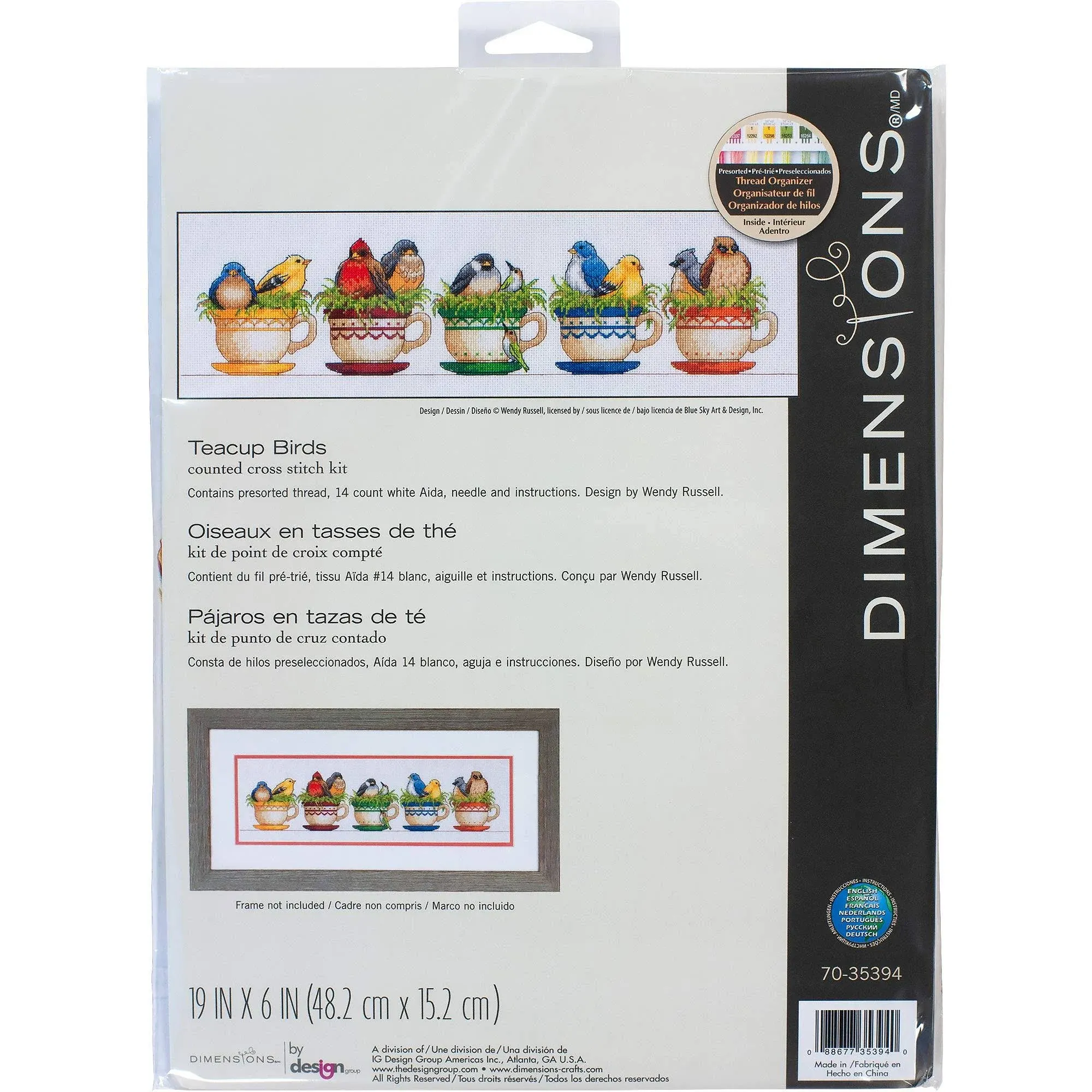 Dimensions Teacup Bird Counted Cross Stitch Kit