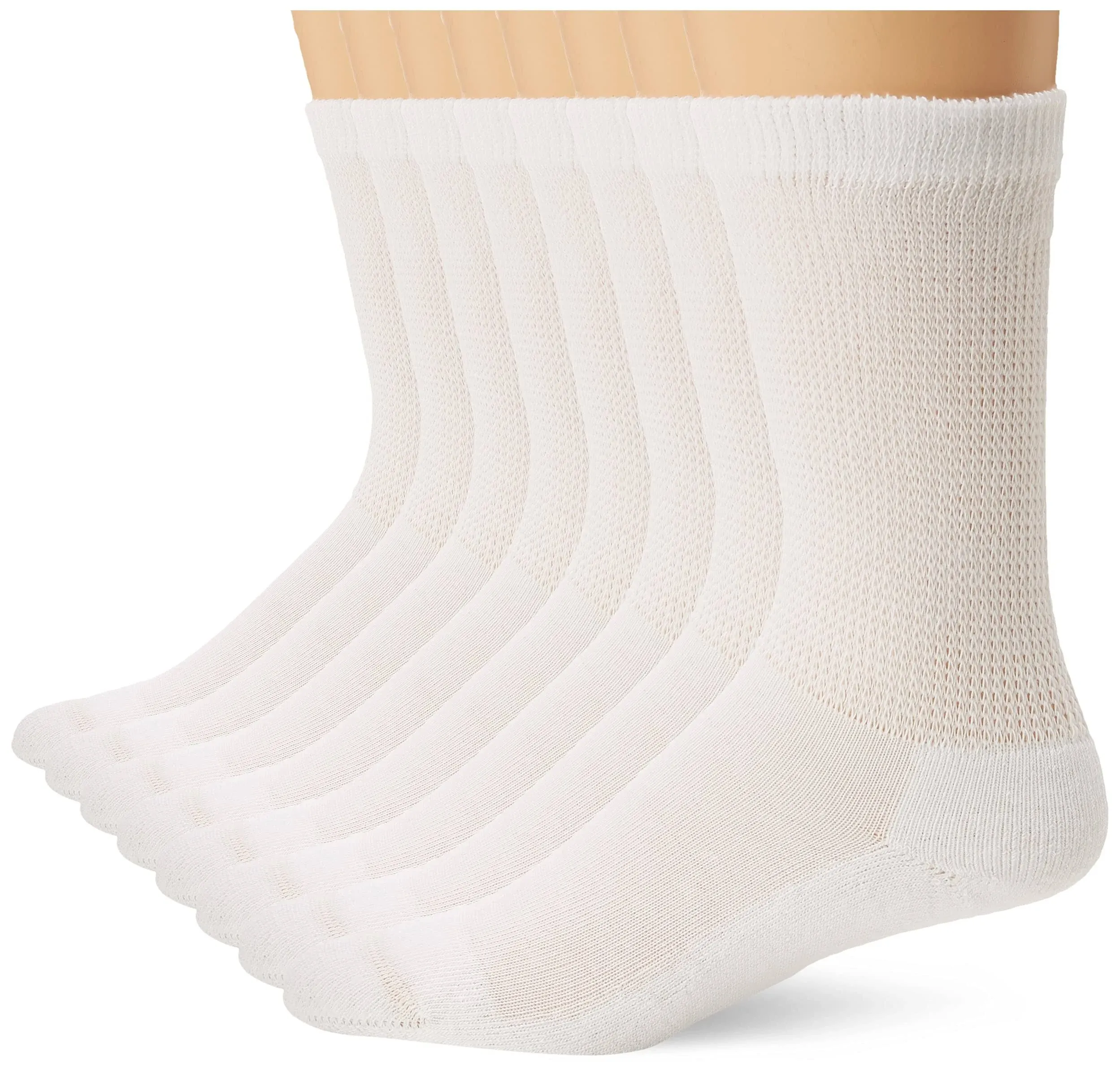 Medipeds Men's 8 Pack Diabetic Extra Wide Crew Socks