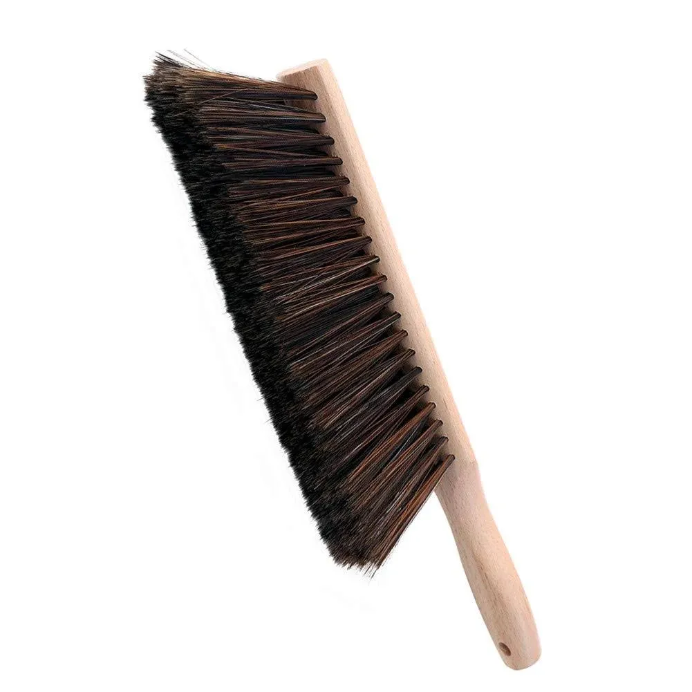 Hand Brush Soft Bristles Oiled Beech Wood Handle Small 14 Inch Long (Gray)