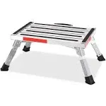 Height Adjustable Folding RV Steps with Anti-Slip Surface, Rubber Feet, and Reflective Strips