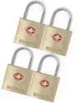 Brinks 161-20471 TSA Approved 22mm Luggage Lock Solid Brass, 4-Pack