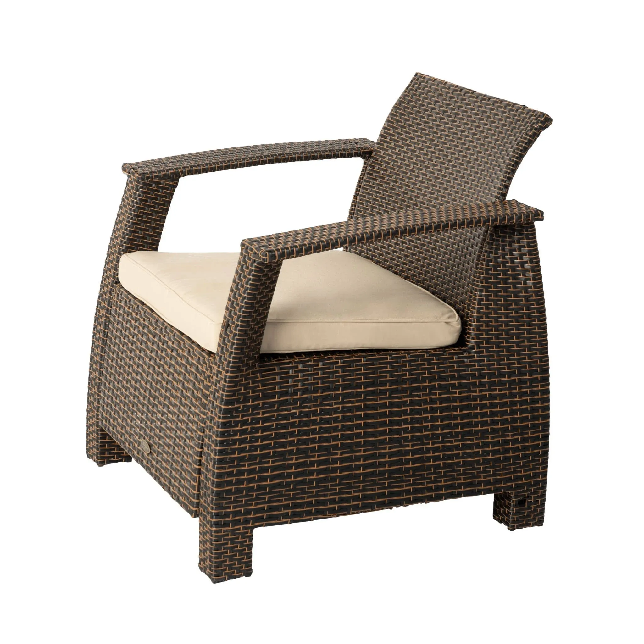 Patio Sense 62775 Bondi Deluxe Armchair All Weather Lightweight &amp; Mocha 