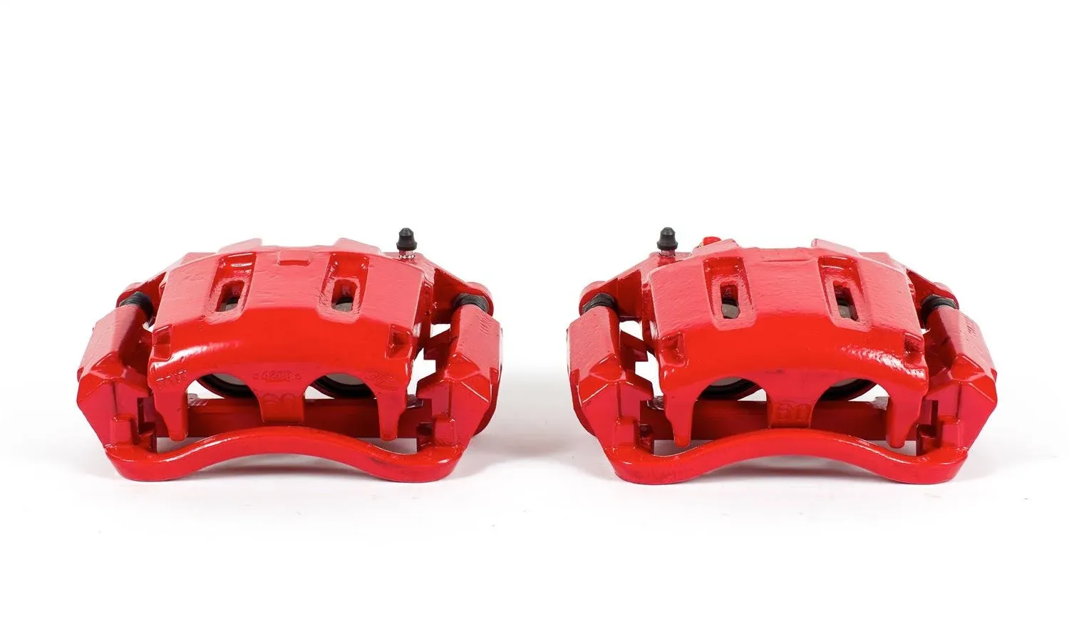 2010 Ford F-350 Super Duty Powerstop Front Driver and Passenger Side Brake Caliper - Performance Series 2-Wheel Set, Red Powdercoated S4996 by Powerstop®