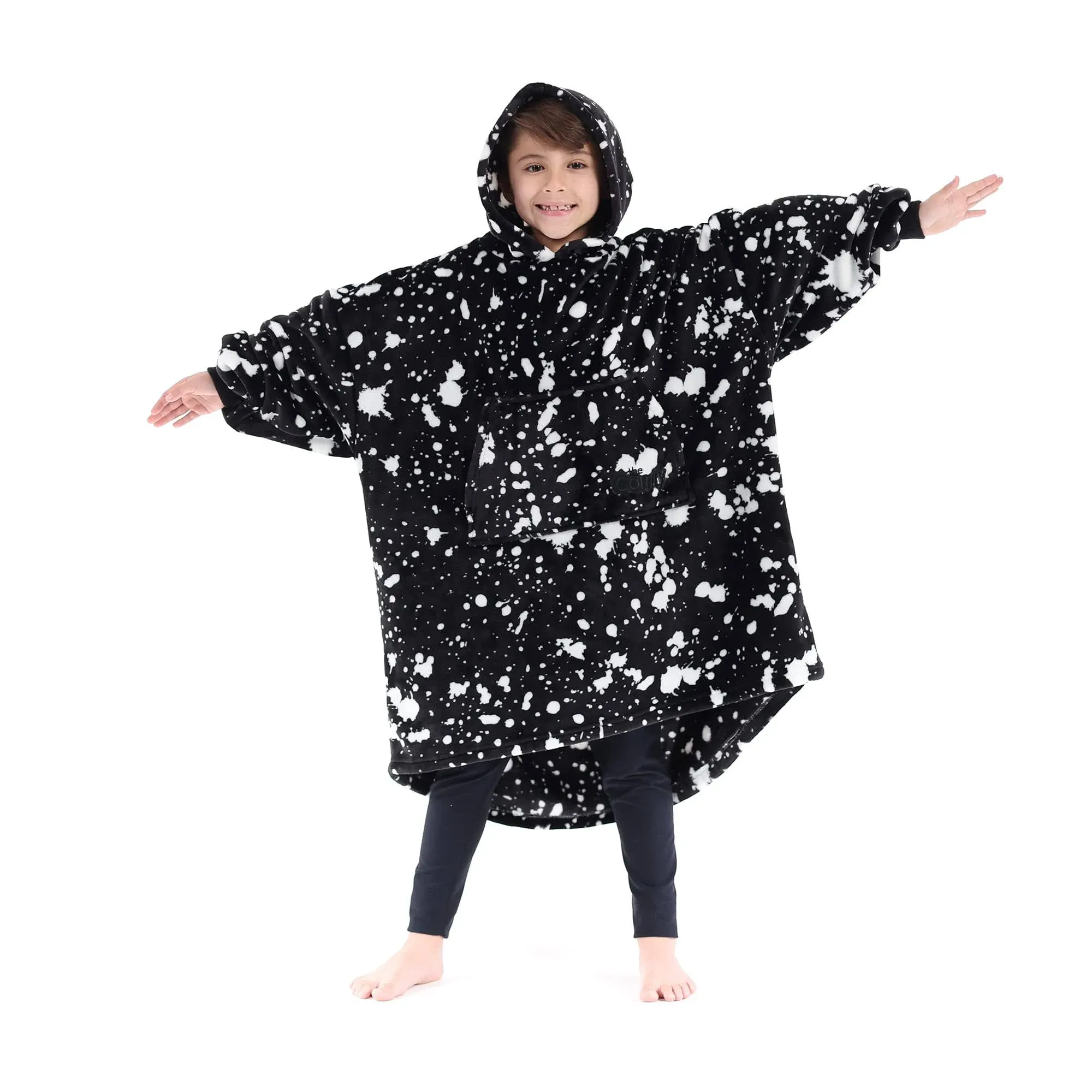 THE COMFY CO Dream Original Blanket Sweatshirt - Junior Splash in Black, One Size