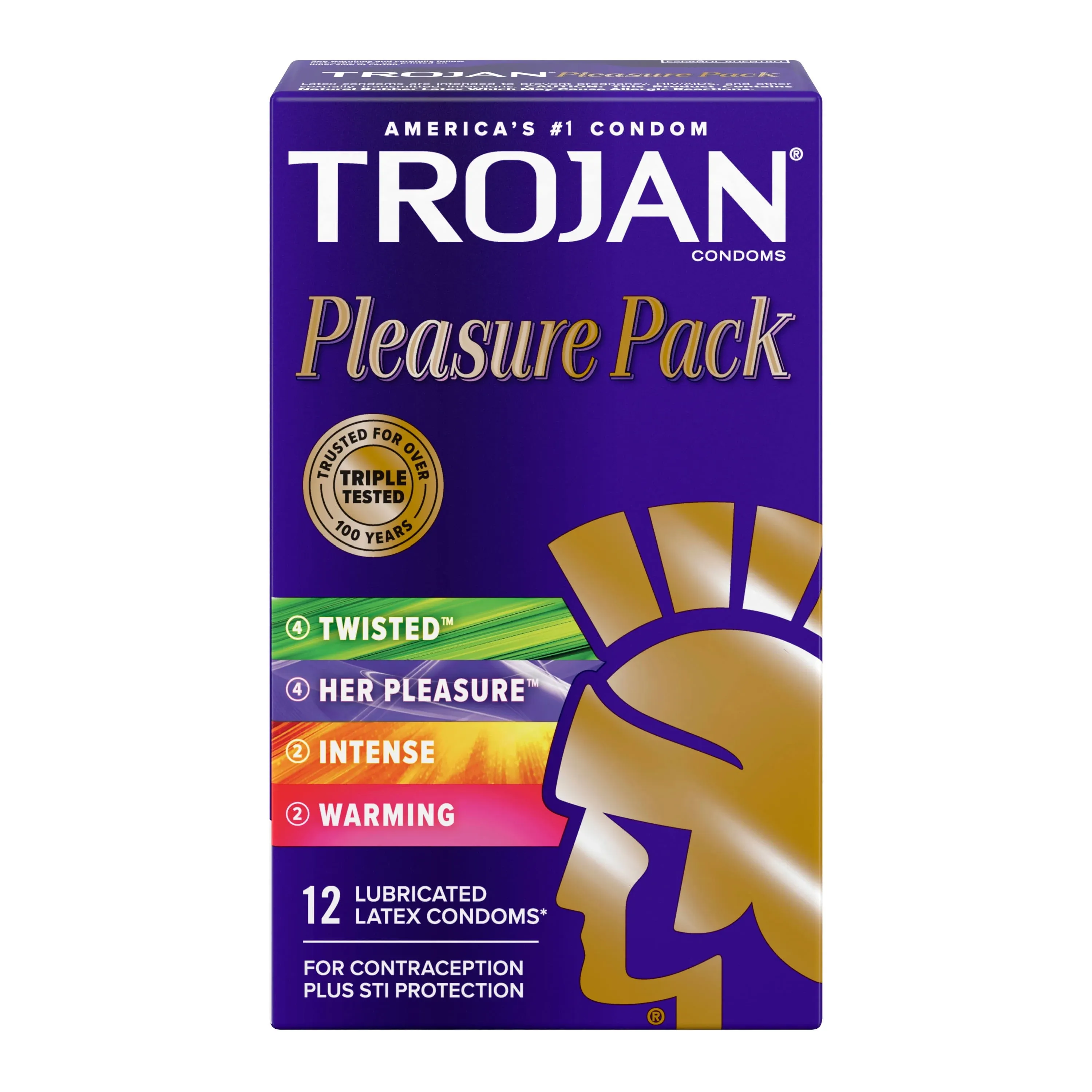 Trojan Pleasure Pack Lubricated Condoms, 12 Count