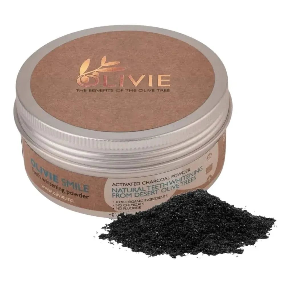 Olivie Smile Organic Activated Charcoal Powder for Teeth Whitening