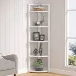 Tribesigns 5 Tier Corner Shelf Modern Corner Bookshelf Small Bookcase Storage ...