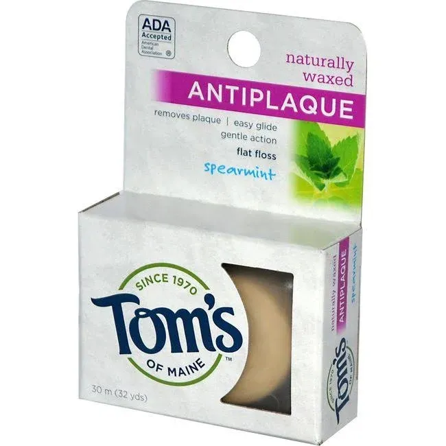 Tom&#039;s of Maine Antiplaque Flat Floss - Spearmint 32 Yards