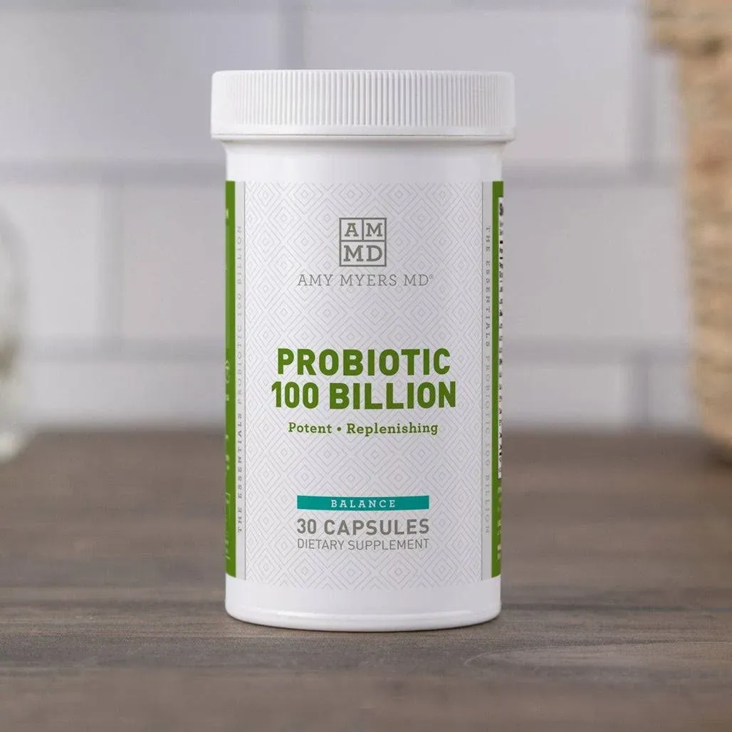 Dr. Amy Myers Best Probiotics 100 Billion CFU Per Capsule - for Women & Men - Powerful Combination of Doctor Approved Strains - Supports Healthy Digestion and Gut Microbiome - One Month Supply