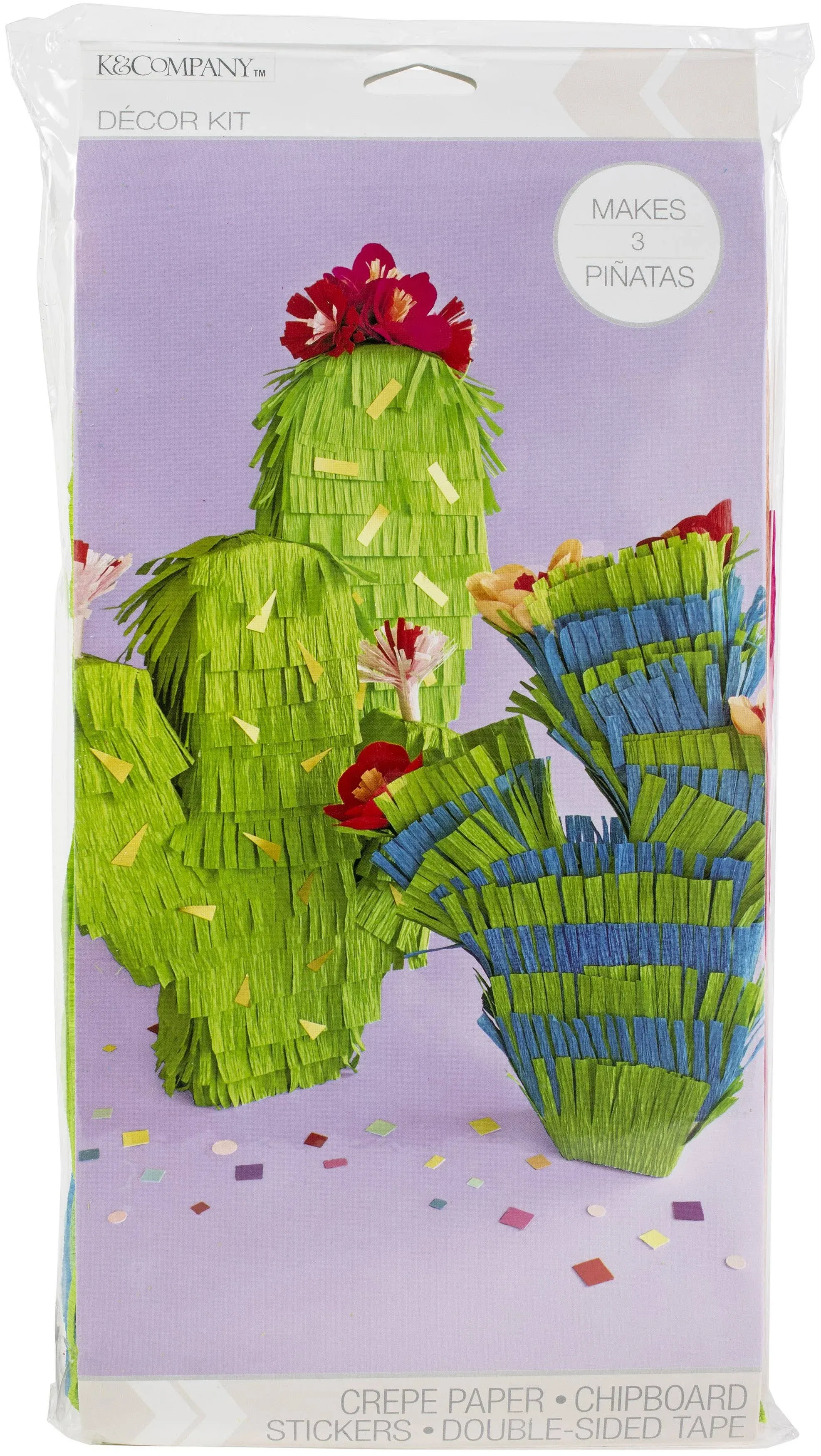 K&Company Paper Kit Cactus Mini Pinatas, Makes 3