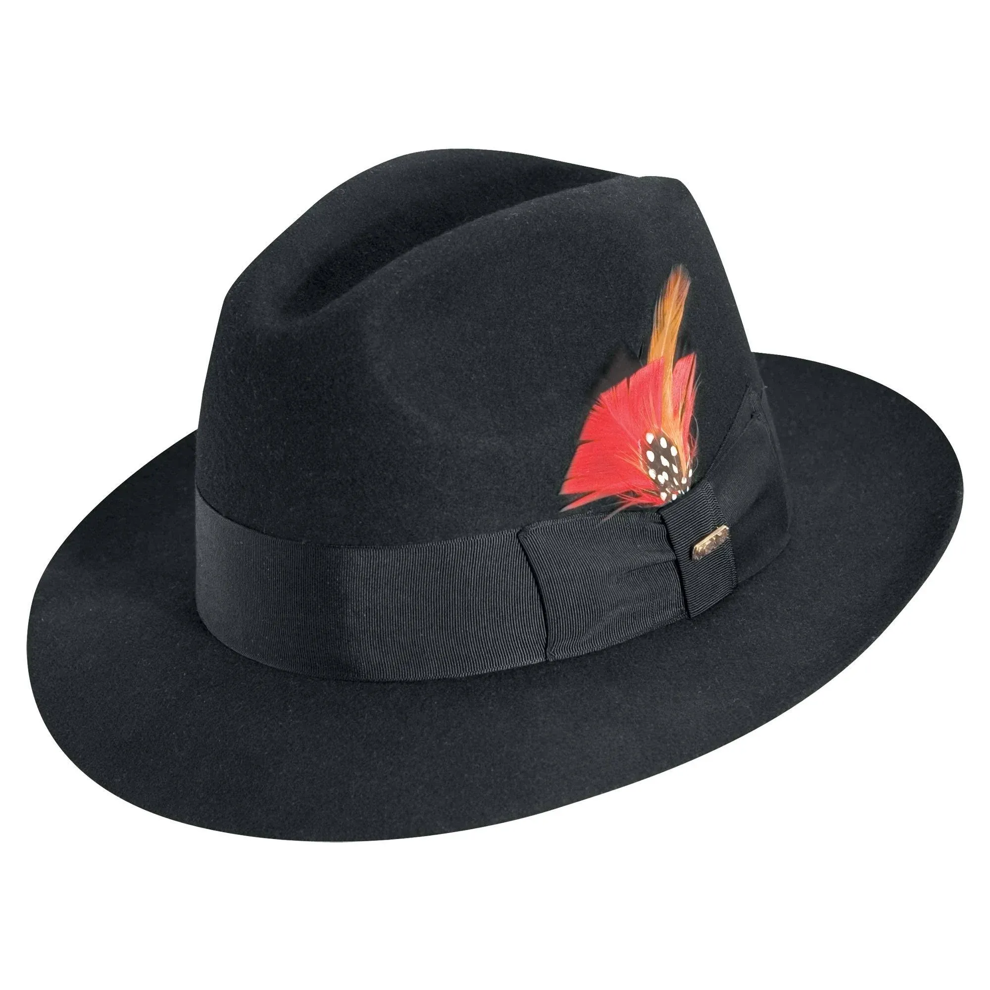 Scala Wool Felt Fedora Hat Black