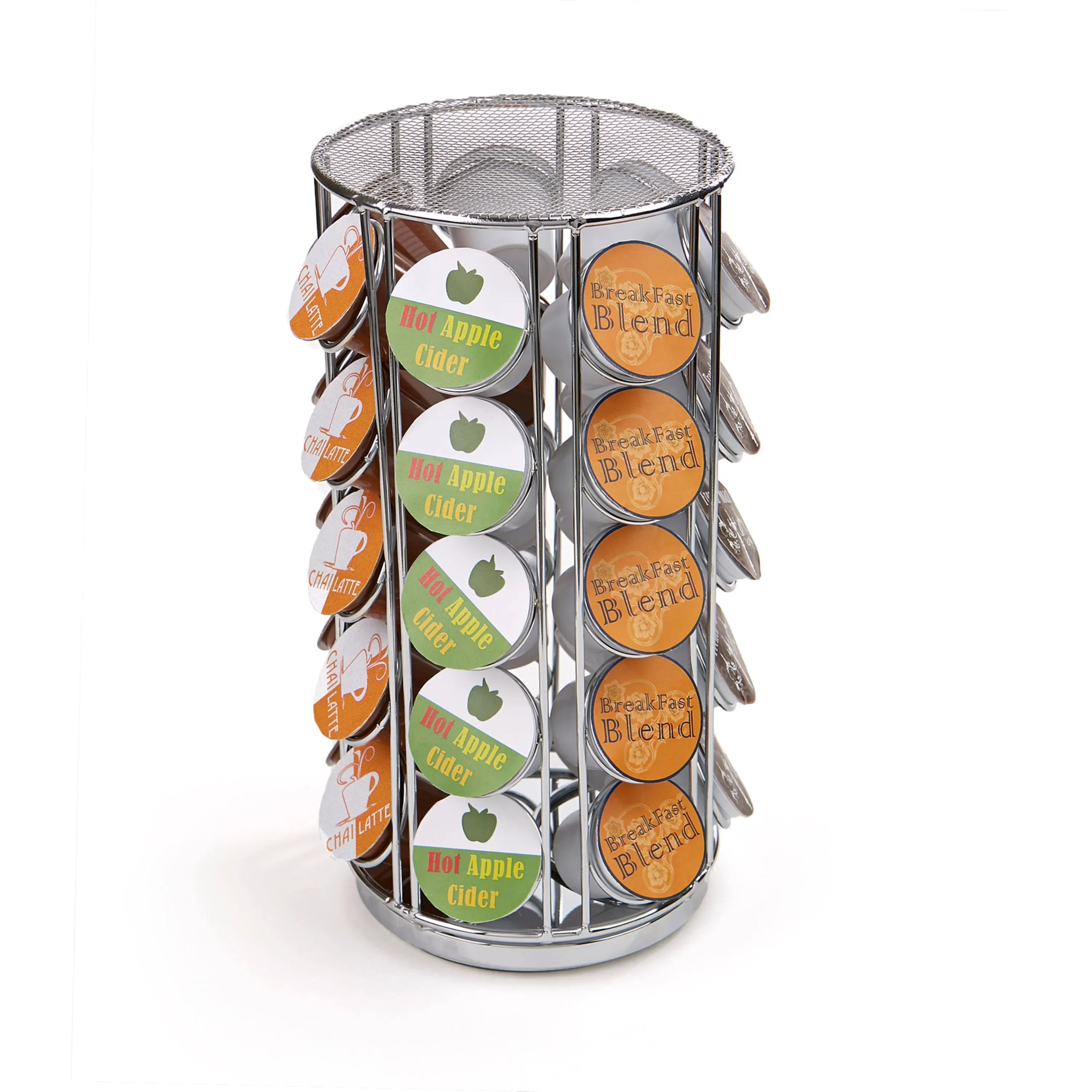 Mind Reader 360-Degrees Rotation Coffee Pod Carousel Storage Organizer, Silver