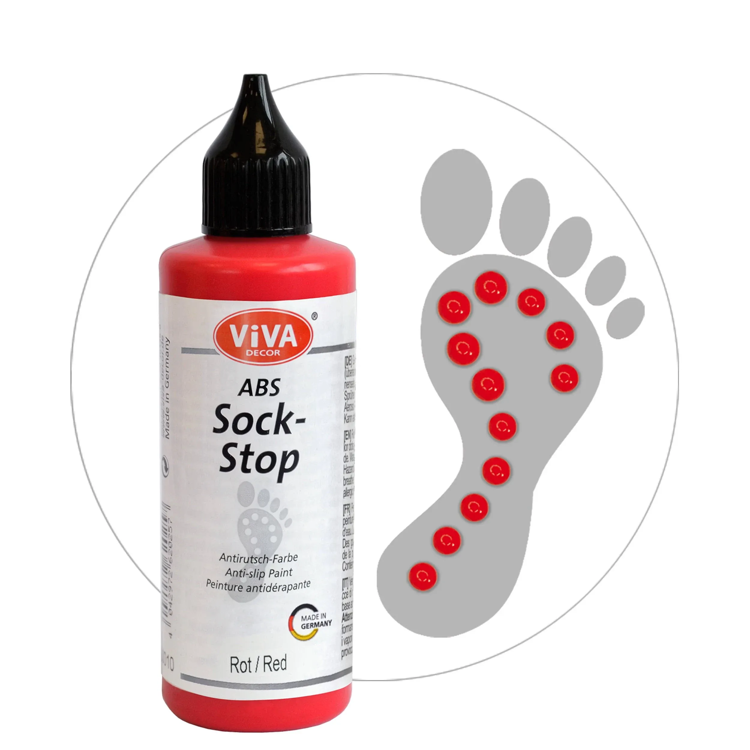 ABS Sock-Stop Anti-Slip (Red) Watercolor Paint 82ml - Viva Decor